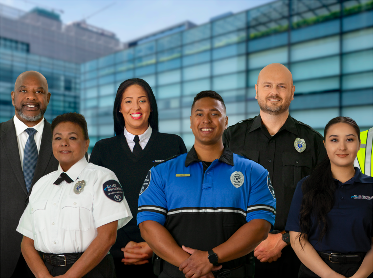 A group of diverse people smiling